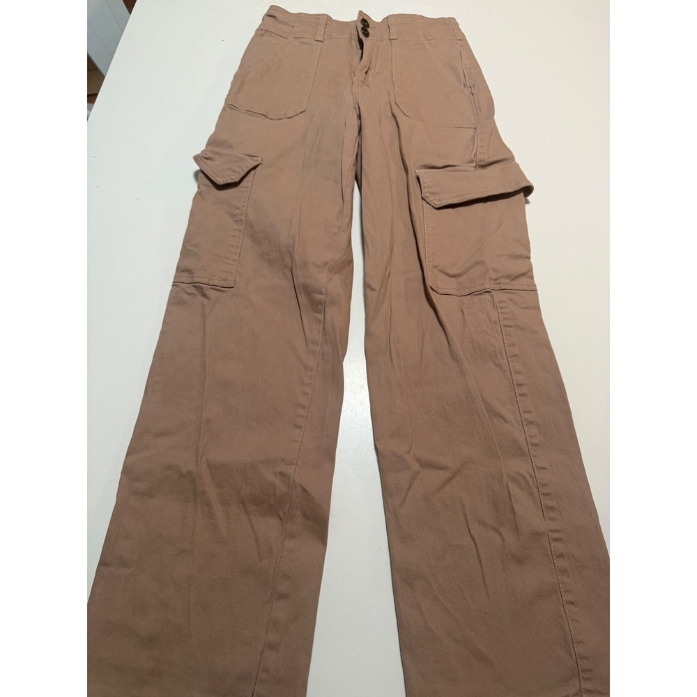 REgeneration Cargo Pants Womens 5/27 Tan Relaxed Wide Leg Utility Khaki Rise Y2K